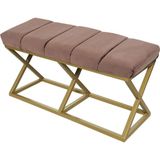 Evodeko Altın Kahve Bench Puf
