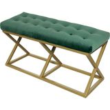 Evodeko Altın Yeşil Bench Puf