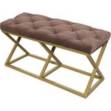 Evodeko Gold Bench Açık Kahverengi Puf