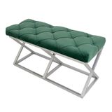 evodeko Gümüş Ayaklı Kapitone Bench Puf