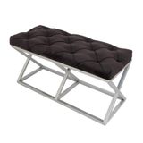 Evodeko Kapitone Siyah Gümüş Bench Puf