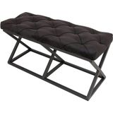 Evodeko Simsiyah Kapitone Bench Puf