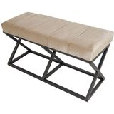 Evodeko Siyah Krem Yarmalı Bench Puf