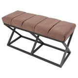 Evodeko Yarmalı Siyah Kahve Bench Puf