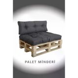Evoke Kış Bahçesi, Balkon Minderi, Oturma Ve Yer Minderi Iç Ve Dış Mekan Palet Minderi - Antrasit