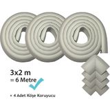 Evokids (6 Metre Kenar + 4 Adet Köşe) Gri Kauçuk Kenar Koruyucu