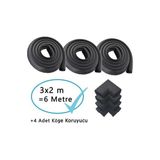 Evokids (6 Metre Kenar + 4 Adet Köşe) Siyah Kauçuk Kenar Koruyucu - 0 - 1 Yaş - Renkli