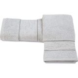 Evoli Boston 3lü Pembe Banyo Seti Pamuk Banyo Havlusu 90 x 140 Baş Havlusu 55 x 100 El Havlusu 40 x 55 cm - Gri - 3' lü Set