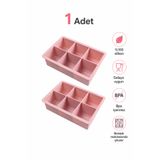 evolis kitchen 1 Adet Gül Kurusu (6 Bölmeli Büyük Boy Silikon Buz Kalıbı Silikon Kare Buzluk Kokteyl Çok Amaçlı