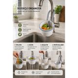 Evolis Kitchen 1 Adet Mutfak Lavabo Çöp Sepeti - Süzgeçli Organizeri Süzgeç Beyaz Lavabo Süzgeci - 00 Beyaz