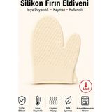 Evolis Kitchen 1 Adet Silikon Isıya Dayanıklı Yanmaz Yapışma Yapmaz Fırın Eldiveni Krem