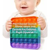 Evolis Kitchen 1 Adet Silikon Popit Kare-Duygusal Oyuncak Zihinsel Gelişim Stres Popit - Gökkuşağı