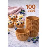 evolis kitchen 100 Adet Kraft Kağıt Kek Kapsülü Muffin Cupcake Kek Kapsülü 100 Lü Kek Kalıbı