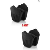 Evolis Kitchen 2 Adet Siyah Silikon Vak Vak Fırın Tutacagı Fırın Tutacağı - 15 x 30 cm