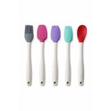 evolis kitchen Evolis Kİitchen 5 Adet Isıya Dayanıklı Yanmaz Yapışmaz Renkli Silikon Spatula Seti