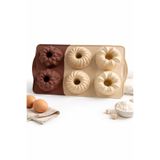 evolis kitchen Isıya Dayanıklı Silikon Yanmaz Yapışmaz Tepsi Görünümlü 6 Karma Model Muffin Kek Kalıbı