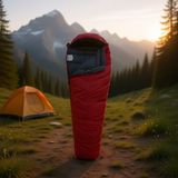 Evolite Dreamer Ultralight -32°C Kırmızı Uyku Tulumu Kış Mevsimi İçin Hafif ve Kompakt - 3081 - Sol