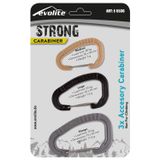 Evolite Strong Gri-Siyah-Bej 3'lü Karabina Seti
