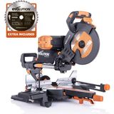 Evolution 053-0003B R255SMS-DB+ Çift Eğimli Kızaklı Bileşik Gönye Kesme Makinesi, 255MM