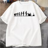 Evolution Gamer T-Shirt Komik Gamer Erkek Oyun T Shirt Babalar Günü Hediyesi Erkek Giyim Pamu 2895 - Beyaz