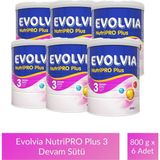 Evolvia Nutripro Plus 3 Devam Sütü 800 gr x 6 Adet Biberon Maması Için Özel Formül - Hediyesiz