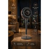 evona Aura 360 ATK2603 360° Dinamik Salınımlı Sessiz Vantilatör, Uzaktan Kumandalı, 6 Hız Modlu, 24 Saat Zaman Ayarlı, Antrasit Gri