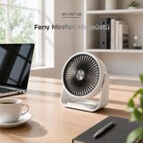 Evona Feny Minifan Desk 3 Kademeli Masaüstü Usb-Type-C Şarjlı Vantilatör - Beyaz
