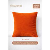 Evondi Dekoratif Kırlent Kılıfı 45x45 cm – Tarçın Turuncu – Silinebilir Kumaş – 1 Adet