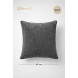 Evondi Gri Kırlent Kılıfı 45x45 – Dokulu Silinebilir Kumaş, Modern Dekoratif (1 Adet)