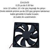 Evonest 12 V 0.25 Amper DC Kulucka Makinesi Fanı 12 x 12 x 2.5 cm Siyah Renk Kullanım Amacı