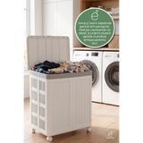 EVONİTA 100 Litre Çamaşır Sepeti Tekerlekli Katlanabilir Kirli Sepeti Organizer Büyük Boy Yer Kaplamaz