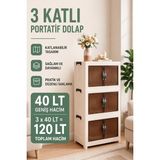 Evonita 3 Katlı Portatif Plastik Dolap | Çok Amaçlı Saklama ve Düzenleyici | Mutfak Banyo Balkon Ayakkabılık - standart - Beyaz