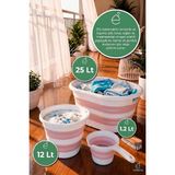 Evonita 3lü Katlanabilir Çamaşır Sepeti Seti Katlanır Kova Maşrapa Akordiyon Banyo Temizlik Seti - standart - Renkli