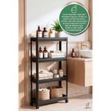 EVONİTA 4 Katlı Tekerlekli Banyo Rafı Organizer Mutfak Düzenleyici Çok Amaçlı Servis Arabası