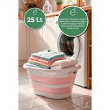 EVONİTA Katlanabilir Çamaşır Leğeni 25 Lt Akordiyon Sepet Yer Kaplamaz Katlanır Banyo Organizer