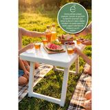 Evonita Portatif Katlanır Masa Büyük Boy 52X40X40 cm Piknik Kamp Balkon Sehpa Çok Amaçlı Masa - Plastik - Beyaz