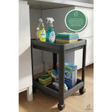 EVONİTA Tekerlekli 2 Katlı Raf Düzenleyici Mini Organizer 36x23x40 cm Banyo Mutfak Depolama Arabası
