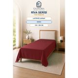 evonora Riva Serisi Bordo Tek Kişilik Lastiksiz Düz Çarşaf 100x200 cm