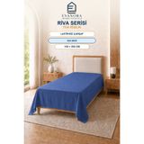 evonora Riva Serisi Saks Mavisi Tek Kişilik Lastiksiz Düz Çarşaf 100x200 cm