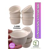 Evonox 6'lı Porselen Klasik Sufle Kasesi - Sade - 10 Cm, Zarif ve Pratik 6'lı Porselen Klasik Sufle Kabı