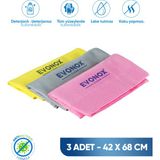 Evonox Clean Mikrofiber Çok Amaçlı Temizlik Bezi 3'lü Set Dev Boy 42X68 cm Yüksek Emiş Gücü