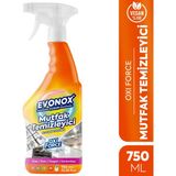 Evonox Clean Oxi Force Mutfak Temizleyici Güçlü Yağ Çözücü, Ocak Fırın Tezgah Yağ Sökücü, Mutfak Yüzey Temizleyici Sprey 750ML - 750 ml