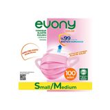 Evony 3 Katlı Yumuşak Elastik Kulaklı S/M 100 Adet Pembe Maske