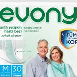 Evony Bel Bantlı Tekstil Yüzey M 30 Adet Yetişkin Hasta Bezi