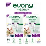 Evony Emici Külot Yetişkin Hasta Bezi Xl 30 Lu 2 Paket