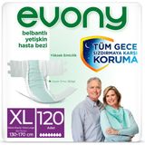 EVONY Extra Large Yetişkin Hasta Bezi 120 Adet Yüksek Emicilik ile Konforlu Kullanım - XL