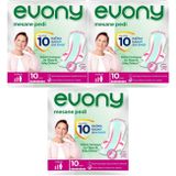 Evony Günlük Mesane Pedi Yoğun, 30 Adet (3 Paket x 10), Bakteri Tutmayan Üst Yüzey, 3D Bariyer Teknolojisi