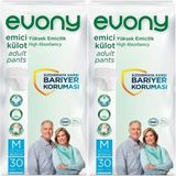 EVONY Hasta Bezi Yetişkin Emici Külot M-Orta Boy 60 Adet (2pk*30) - Beyaz