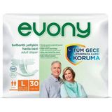 EVONY L Beden Hasta Bezi 120 Adet Beyaz Renk ile Tüm Gece Sızdırmaya Karşı Koruma