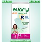 Evony Mesane Pedi Uzun 24’lü | 12 Paket 288 Adet | Yüksek Emilim & Kuru His